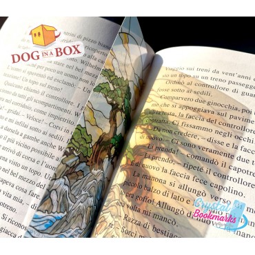 Bonsai Bookmark n.1 - Handmade Transparent Bookmark | Crystal, Stained Glass Effect | Japanese bookmark