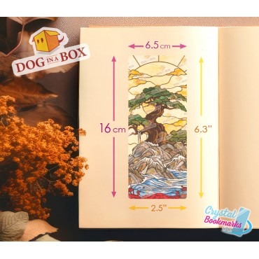 Marque-page Bonsai n.1 - Marque-page transparent fait main | Effet vitrail, cristal | marque-page japonais