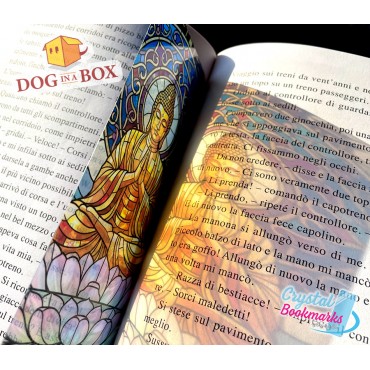 Buddha Bookmark n.1 - Handmade Transparent Bookmark | Crystal, Stained Glass Effect | spiritual bookmark