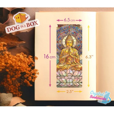 Marque-page Buddha n.1 - Marque-page transparent fait main | Effet vitrail, cristal | marque-page religieux