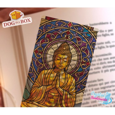 Marque-page Buddha n.1 - Marque-page transparent fait main | Effet vitrail, cristal | marque-page religieux