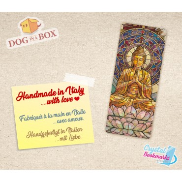 Marque-page Buddha n.1 - Marque-page transparent fait main | Effet vitrail, cristal | marque-page religieux