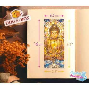 Segnalibro Buddha n.2 - Segnalibro trasparente fatto a mano | Effetto vetro, cristallo | Segnalibro religioso