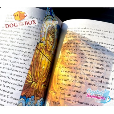 Segnalibro Buddha n.2 - Segnalibro trasparente fatto a mano | Effetto vetro, cristallo | Segnalibro religioso