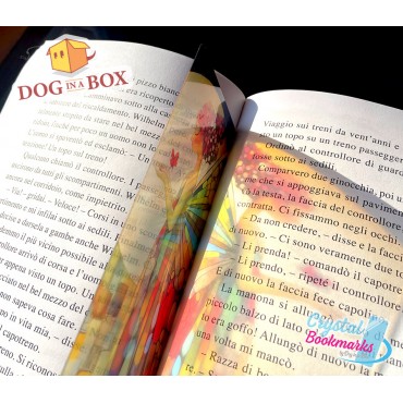 Woman butterfly n.1 - Handmade Transparent Bookmark | Crystal, Stained Glass Effect | fantasy bookmark