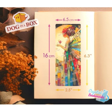 Woman butterfly n.1 - Handmade Transparent Bookmark | Crystal, Stained Glass Effect | fantasy bookmark