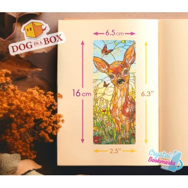 Marque-page Faon n.1 - Marque-page transparent fait main | Effet vitrail, cristal | marque-page fantastique