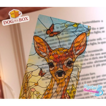 Fawn bookmark n.1 - Handmade Transparent Bookmark | Crystal, Stained Glass Effect | fantasy bookmark