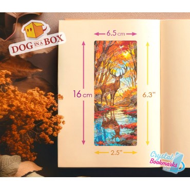 Marque-page Biche n.2 - Marque-page transparent fait main | Effet vitrail, cristal | marque-page fantastique