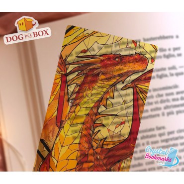Drachen Lesezeichen Nr. 8 – Handgemachtes transparentes Lesezeichen | Kristall, Buntglas Effekt | fantasy Lesezeichen