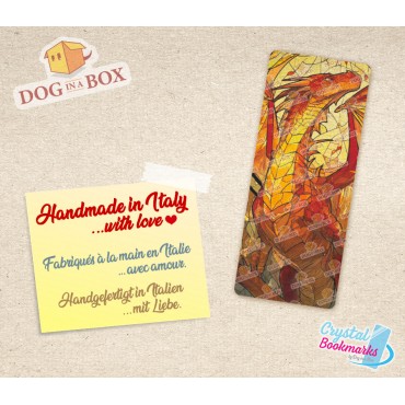 Dragon Bookmark n.8 - Handmade Transparent Bookmark | Crystal, Stained Glass Effect | fantasy bookmark