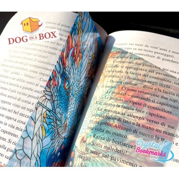 Dragon Bookmark n.9 - Handmade Transparent Bookmark | Crystal, Stained Glass Effect | fantasy bookmark