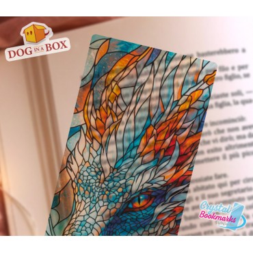 Dragon Bookmark n.9 - Handmade Transparent Bookmark | Crystal, Stained Glass Effect | fantasy bookmark