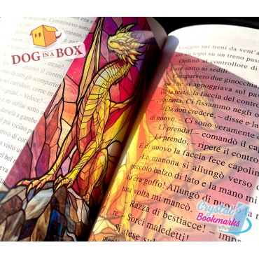 Marque-page Dragon n.10 - Marque-page transparent fait main | Effet vitrail, cristal | fantasy marque-page