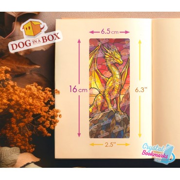 Drachen Lesezeichen Nr. 10 – Handgemachtes transparentes Lesezeichen | Kristall, Buntglas Effekt | fantasy Lesezeichen