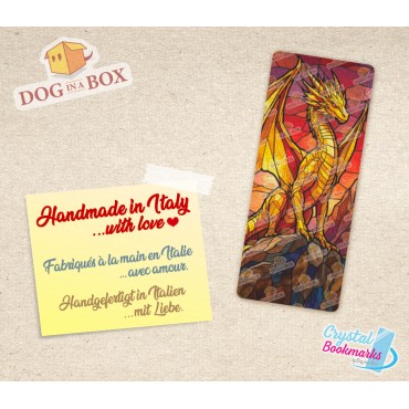 Dragon Bookmark n.10 - Handmade Transparent Bookmark | Crystal, Stained Glass Effect | fantasy bookmark