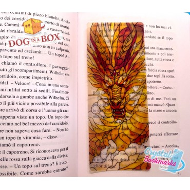 Drachen Lesezeichen Nr. 11 – Handgemachtes transparentes Lesezeichen | Kristall, Buntglas Effekt | fantasy Lesezeichen
