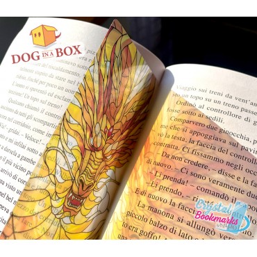 Marque-page Dragon n.11 - Marque-page transparent fait main | Effet vitrail, cristal | fantasy marque-page