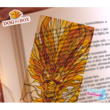 Marque-page Dragon n.11 - Marque-page transparent fait main | Effet vitrail, cristal | fantasy marque-page
