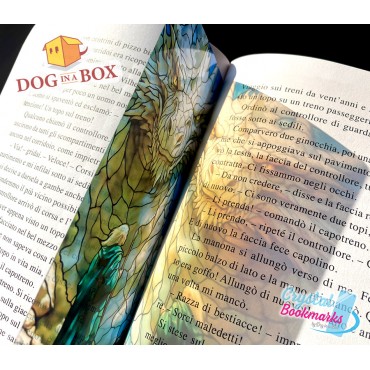 Dragon Bookmark n.12 - Handmade Transparent Bookmark | Crystal, Stained Glass Effect | fantasy bookmark
