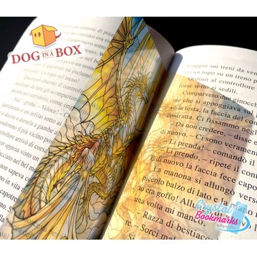 Marque-page Dragon n.13 - Marque-page transparent fait main | Effet vitrail, cristal | fantasy marque-page