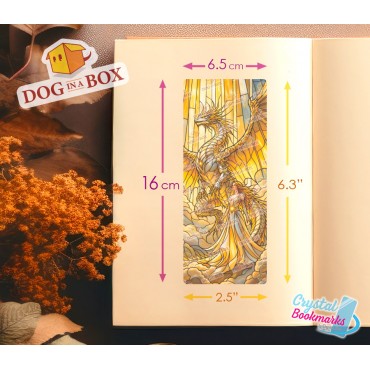 Marque-page Dragon n.13 - Marque-page transparent fait main | Effet vitrail, cristal | fantasy marque-page