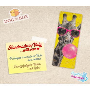 Giraffe Lesezeichen Nr. 1 – Handgemachtes transparentes Lesezeichen | Kristall, Buntglas Effekt | Pop Art Lesezeichen