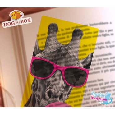 Giraffe Bookmark n.1 - Handmade Transparent Bookmark | Crystal, Stained Glass Effect | Pop Art bookmark