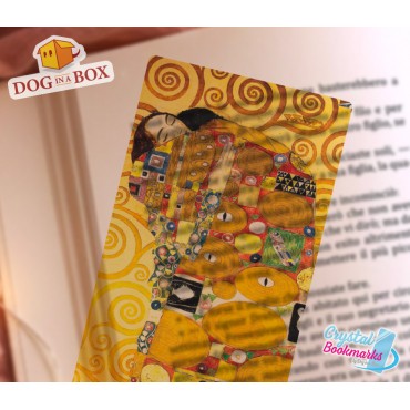 Gustav Klimt Bookmark n.2 - Handmade Transparent Bookmark | Crystal, Stained Glass Effect | gold bookmark
