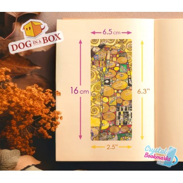 Gustav Klimt Bookmark n.3 - Handmade Transparent Bookmark | Crystal, Stained Glass Effect | gold bookmark