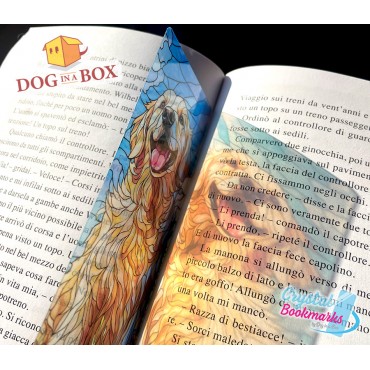 Marque-page Labrador n.1 - Marque-page transparent fait main | Effet vitrail, cristal | chien marque-page