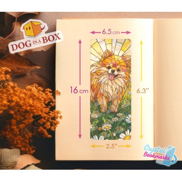 Marque-page poméranien n.1 - Marque-page transparent fait main | Effet vitrail, cristal | chien marque-page