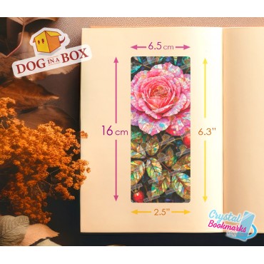 Rose Bookmark n.5 - Handmade Transparent Bookmark | Crystal, Stained Glass Effect | flowers bookmark