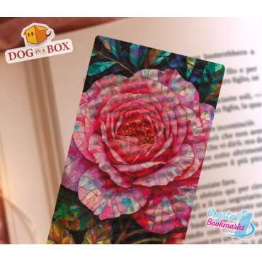 Marque-page Rose n.5 - Marque-page transparent fait main | Effet vitrail, cristal | marque-page fleurs