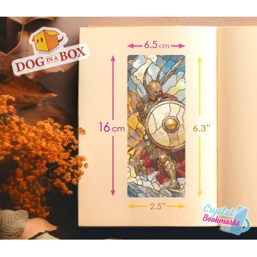 Warrior Bookmark n.2 - Handmade Transparent Bookmark | Crystal, Stained Glass Effect | fantasy bookmark