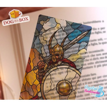 Segnalibro guerriero n.2 - Segnalibro trasparente fatto a mano | Effetto vetro, cristallo | Segnalibro fantasy