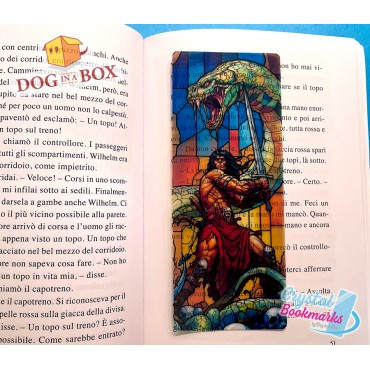 Warrior Bookmark n.6 - Handmade Transparent Bookmark | Crystal, Stained Glass Effect | fantasy bookmark
