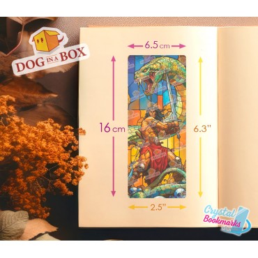 Warrior Bookmark n.6 - Handmade Transparent Bookmark | Crystal, Stained Glass Effect | fantasy bookmark