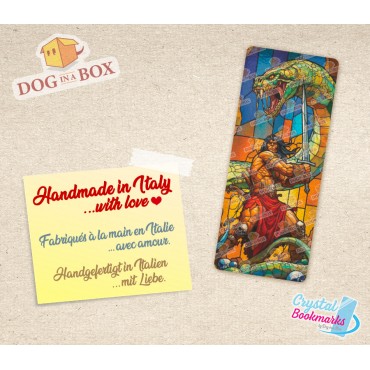 Warrior Bookmark n.6 - Handmade Transparent Bookmark | Crystal, Stained Glass Effect | fantasy bookmark