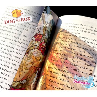 Warrior Bookmark n.7 - Handmade Transparent Bookmark | Crystal, Stained Glass Effect | fantasy bookmark