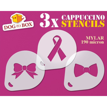 Bows and Ribbons stencils (set of 3) Cappuccino and Coffee cocoa powder decor stencil - Face Painting stencils