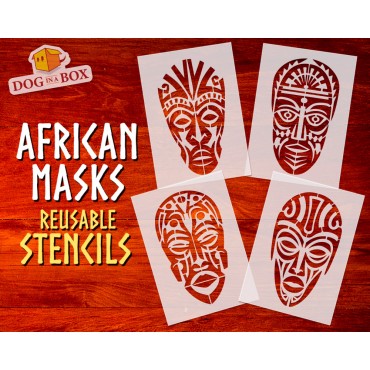 African masks stencils: Set...