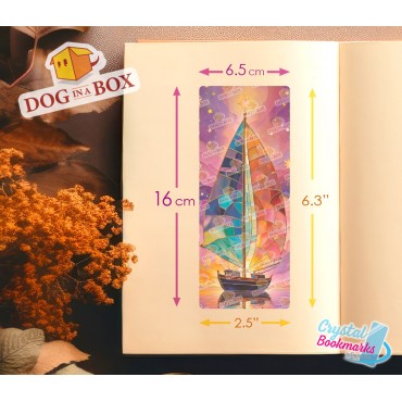 Sailing Ship Bookmark n.2 - Handmade Transparent Bookmark | Crystal, Stained Glass Effect | sea bookmark