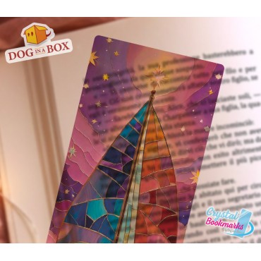 Sailing Ship Bookmark n.2 - Handmade Transparent Bookmark | Crystal, Stained Glass Effect | sea bookmark