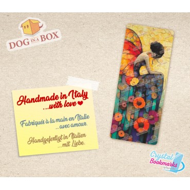 Woman butterfly n.2 - Handmade Transparent Bookmark | Crystal, Stained Glass Effect | fantasy bookmark