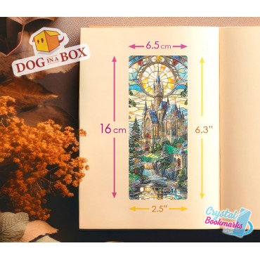 Marque-page Château n.5 - Marque-page transparent fait main | Effet vitrail, cristal | marque-page fantastique