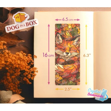 Fox Bookmark n.3 - Handmade Transparent Bookmark | Crystal, Stained Glass Effect | animal bookmark