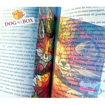 Fox Bookmark n.3 - Handmade Transparent Bookmark | Crystal, Stained Glass Effect | animal bookmark