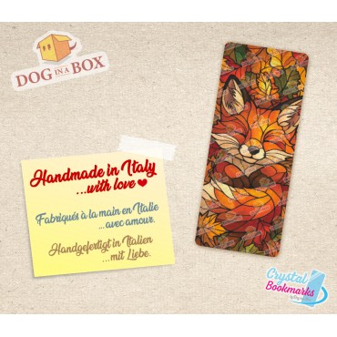 Fox Bookmark n.3 - Handmade Transparent Bookmark | Crystal, Stained Glass Effect | animal bookmark