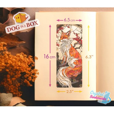 Fox Bookmark n.4 - Handmade Transparent Bookmark | Crystal, Stained Glass Effect | animal bookmark